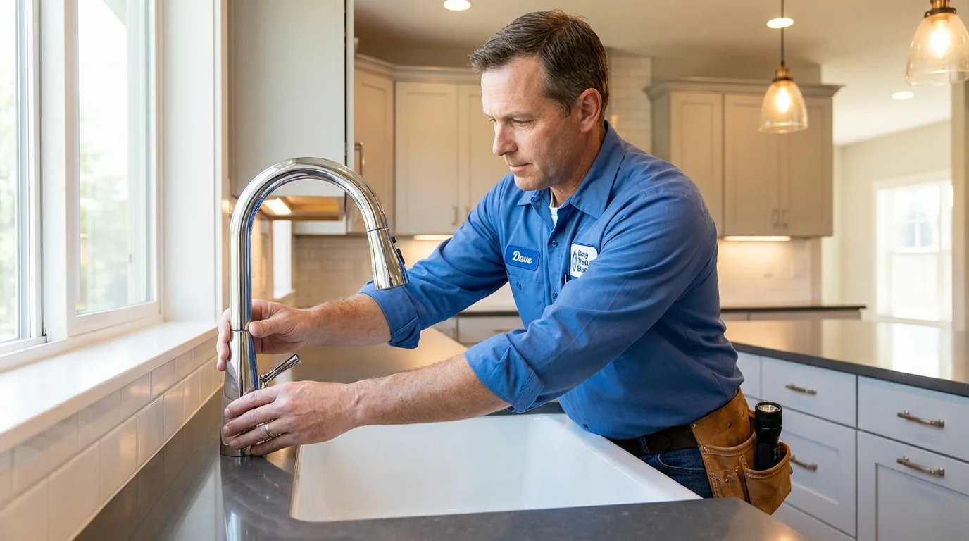 Kitchen faucet installation by Johns Plumbing LLC in Bracey